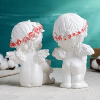 Набор фигур "Пара ангелочков" 2шт, перламутр, 15см