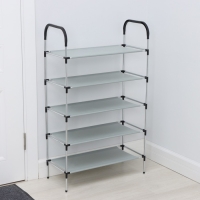 Полка для обуви LaDо́m, 5 ярусов, 60&times;30&times;102 см, цвет серый