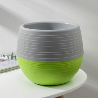 Горшок для цветов с поддоном &laquo;Япония&raquo;, 3 л, цвет серо-фисташковый