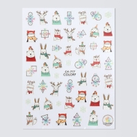 Новый год! Наклейки для ногтей &laquo;Зимние звери&raquo;, разноцветные