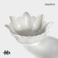 Салатник фарфоровый Magistro &laquo;Цветочек Бланш&raquo;, 200 мл, d=13,5 см, цвет белый