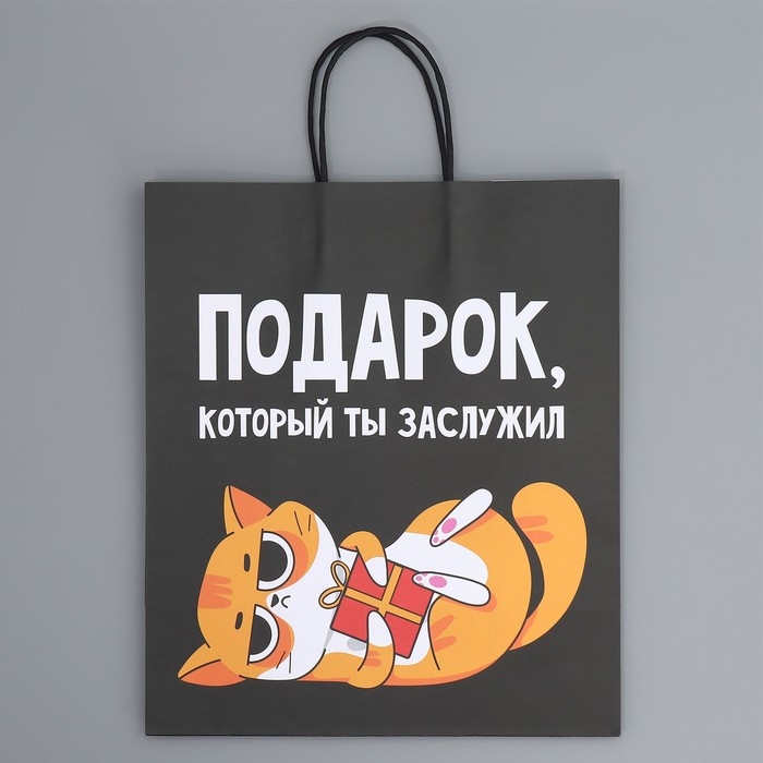 Пакет подарочный крафтовый, упаковка, &laquo;Киса&raquo;, 28 х 32 х 15 см