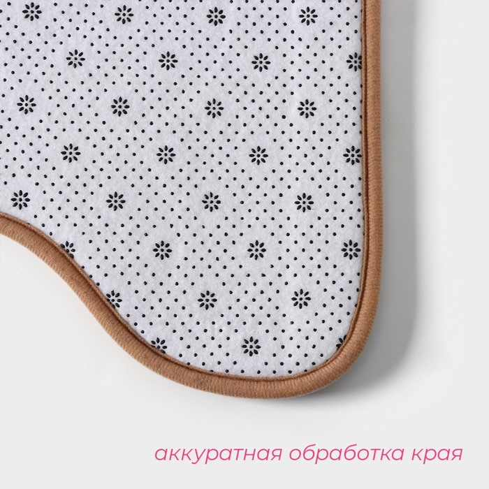 Коврики для ванной и туалета Доляна, 3 шт: 36&times;43 см, 40&times;50 см, 50&times;80 см, цвет бежевый