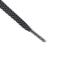 Шнурки для обуви, пара, плоские, со светоотражающим узором, 8 мм, 120 см, цвет чёрный Шнурки для обуви, пара, плоские, со светоотражающим узором, 8 мм, 120 см, цвет чёрный