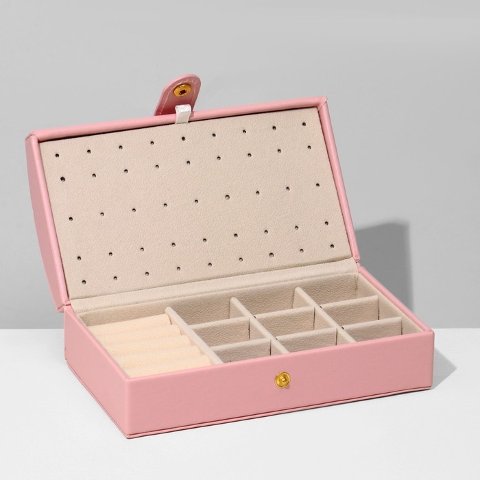 Подставка для украшений &laquo;Шкатулка&raquo; раздвижная, 17&times;9,5&times;6, цвет розовый