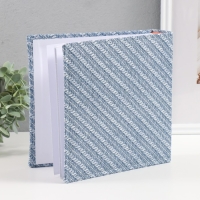 Фотоальбом на 200 фото 10х15 см кожзам "Багетная текстура" бумажные листы синий 5х23х22 см   1049963