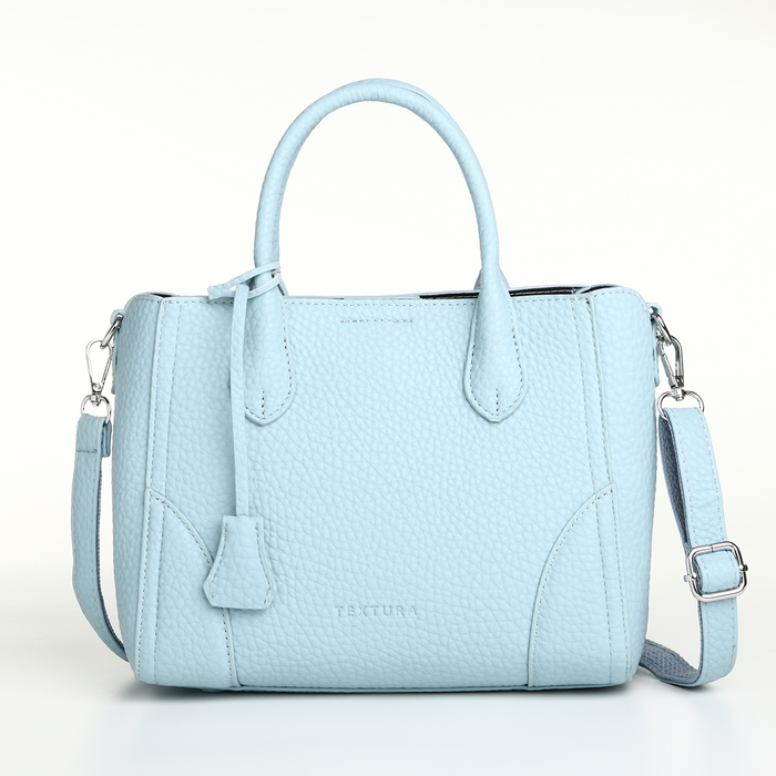 Сумка женская на молнии, TEXTURA, маленький размер, цвет голубой