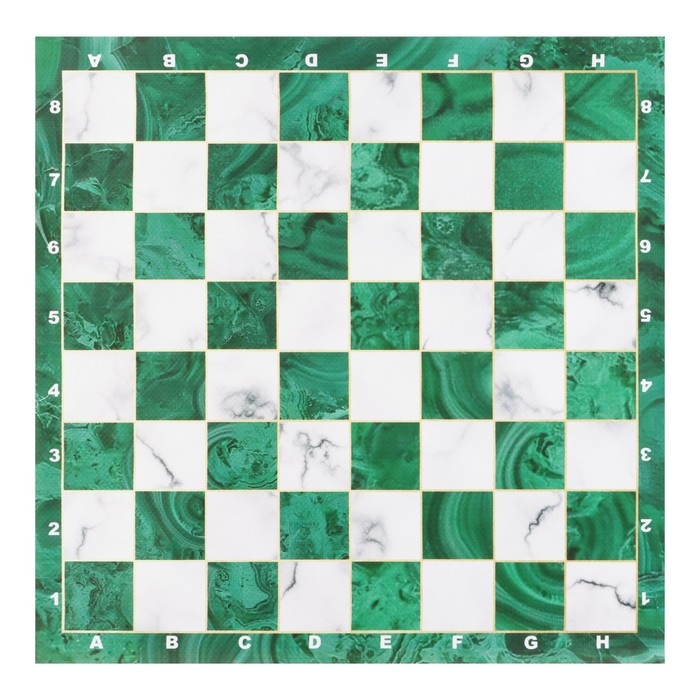 Шахматное поле 39 х 39 см Шахматное поле 39 х 39 см "Малахит", винил