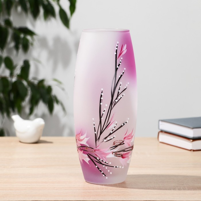 Ваза "Майя" цв/художест. d-7,5см; 10х26 см МИКС(глянец, матовая)