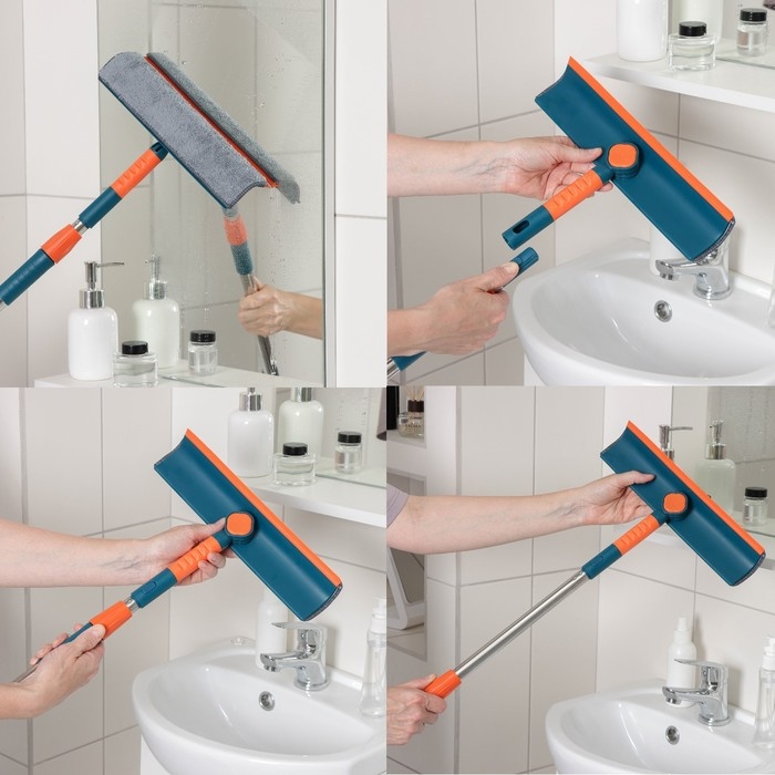 Щётка для окон Raccoon, телескопическая ручка 68(102) см, насадка из микрофибры 28&times;7 см, цвет МИКС