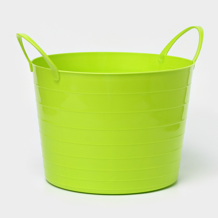 Корзина для белья мягкая, 17 л, 33×33×24,5 см, цвет ярко-зелёный Корзина для белья мягкая, 17 л, 33×33×24,5 см, цвет ярко-зелёный