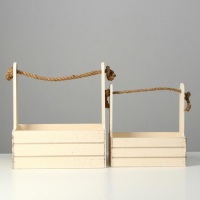 Набор кашпо деревянных 2 в 1 (25.5&times;15&times;30; 20&times;12&times;23) "Прованс", бежевый