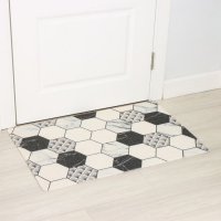 Коврик придверный грязезащитный Доляна &laquo;Мрамор&raquo;, вырезной, 50&times;80 см, цвет серый