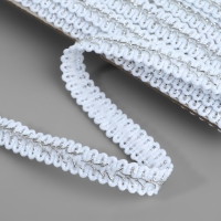 Тесьма декоративная &laquo;Шанель&raquo;, 12 мм, 10 &plusmn; 1 м, цвет серебряный