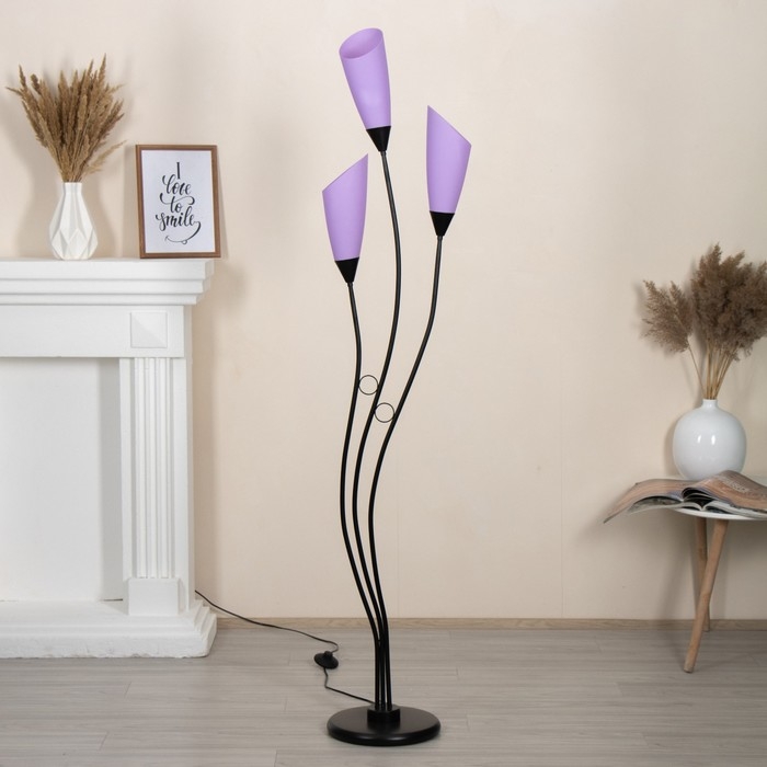 Торшер "Айрис" 3хЕ27 15Вт черно-фиолетовый h.167 см