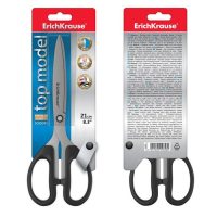 Ножницы ErichKrause Top Model, 21 см, блистер, увеличенная толщина лезвий, чёрные Ножницы ErichKrause Top Model, 21 см, блистер, увеличенная толщина лезвий, чёрные