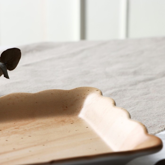 Тарелка глубокая керамическая «Самоцвет», 14 х 14 см, цвет бежевый Тарелка глубокая керамическая «Самоцвет», 14 х 14 см, цвет бежевый