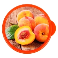 Ланч-бокс круглый FoodVibes &laquo;Персики&raquo;, 500 мл