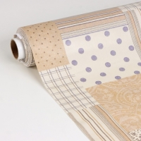 Клеёнка на стол на нетканой основе Доляна &laquo;Уют&raquo;, ширина 137 см, рулон 20 м, общая толщина 0,2 мм, цвет бежевый