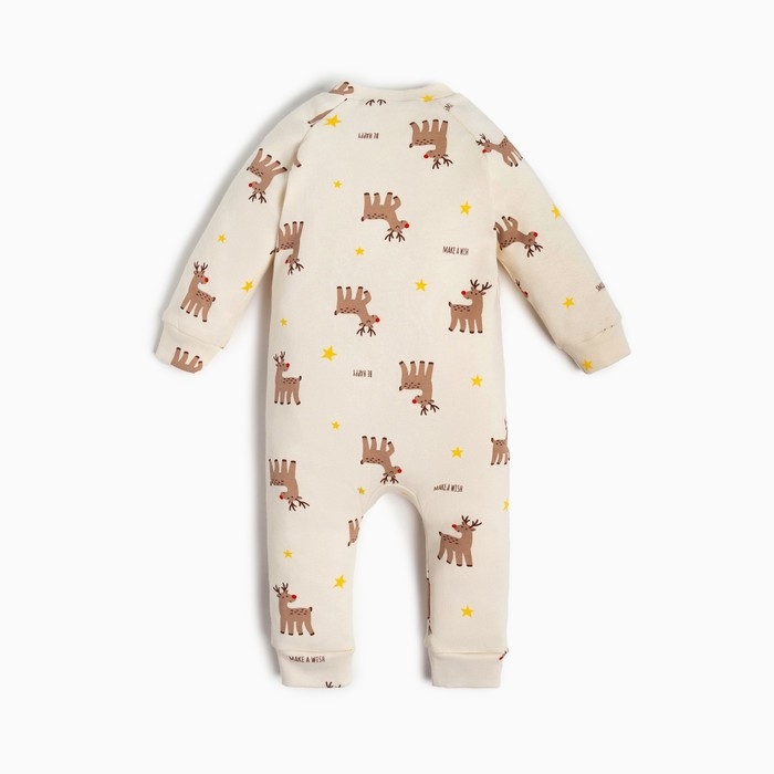 Комбинезон Крошка Я "Merry Xmas", рост 62-68 см, цвет бежевый