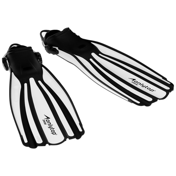 Ласты для дайвинга ONLYTOP, с открытой пяткой, р. 45-47, цвет чёрный/белый