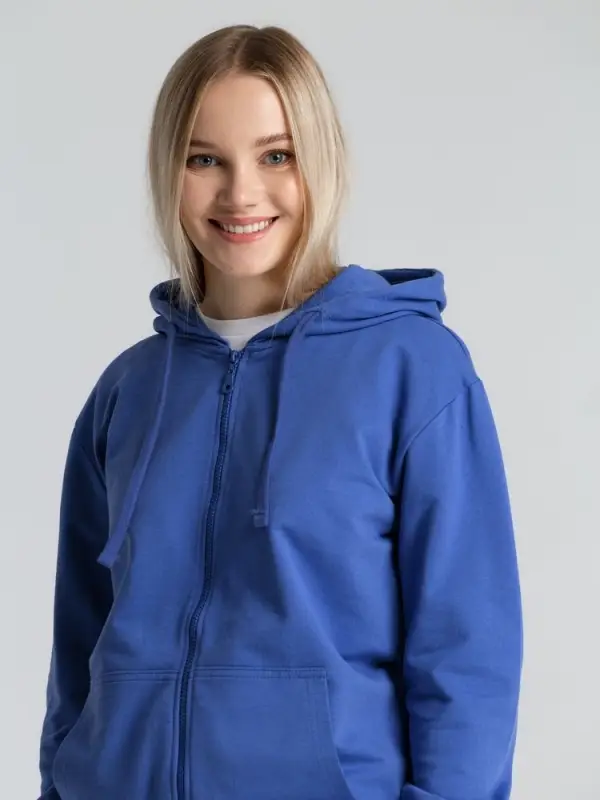 Толстовка на молнии с капюшоном Siverga 2.0, ярко-синяя, размер XXL