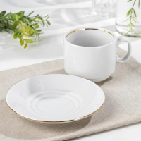 Чайная пара фарфоровая &laquo;Мокко&raquo;, 220 мл, блюдце d=14 см