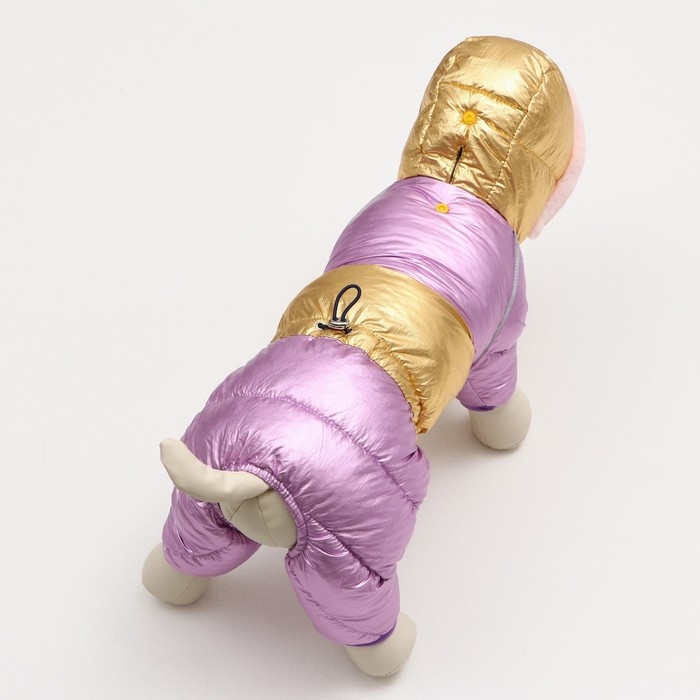 Комбинезон Комбинезон "Блик" с утяжкой, размер 16 (ДС 36 см, ОГ 46 см, ОШ 35 см), золото-лавандовый