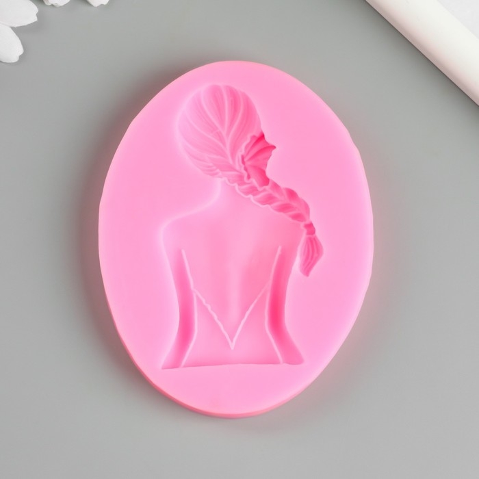 Молд силикон Молд силикон "Девушка с косой" 10,5х8х1,2 см