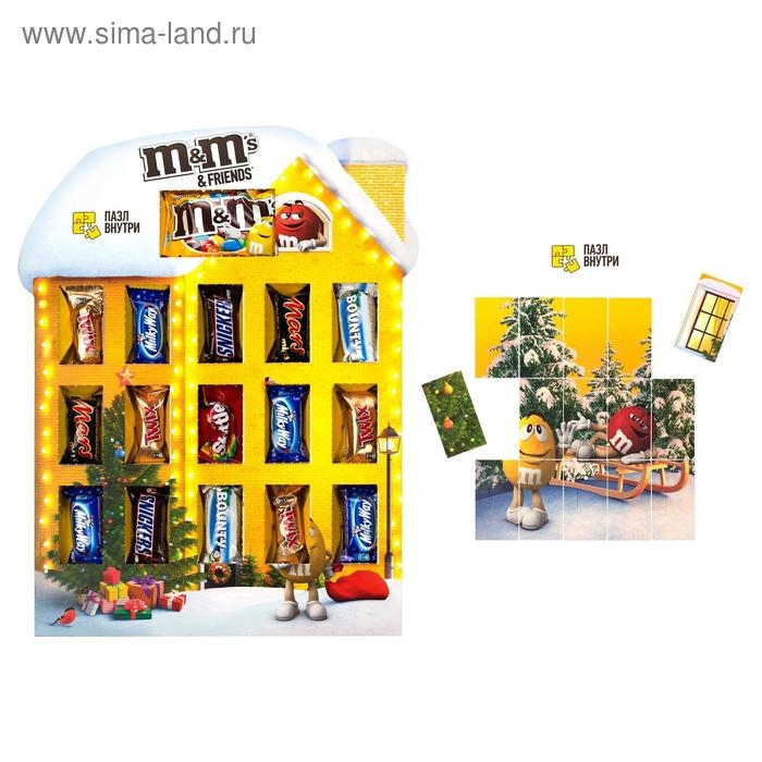 Новогодний подарок M&M`s &laquo;Дом с окошками&raquo; 249 г