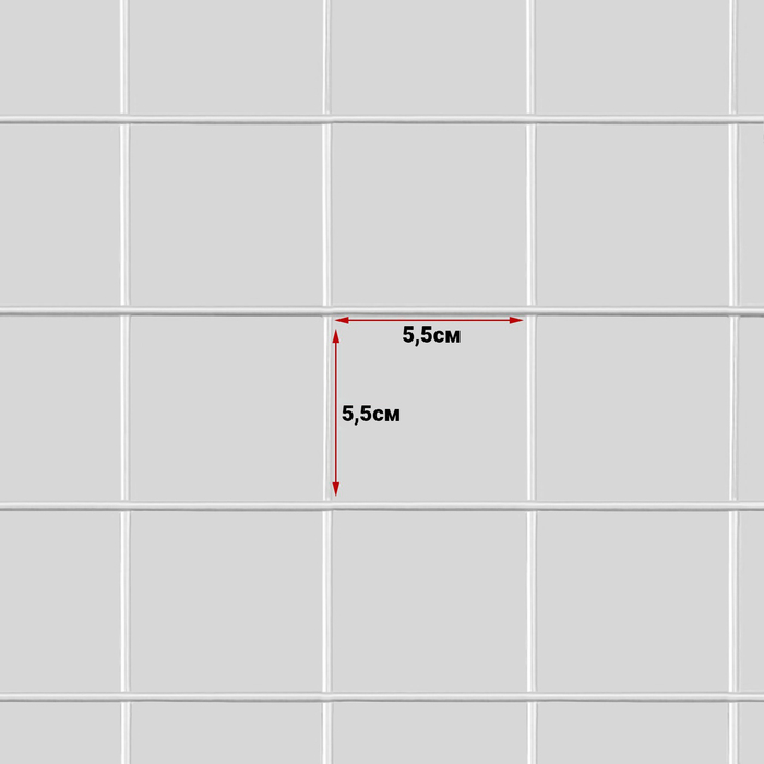 Сетка на колёсах, 100&times;200 см, размер ячейки 5,5&times;5,5 см, цвет белый