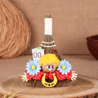 Оберег &laquo;Домовушка Тюха&raquo;, на венике, микс