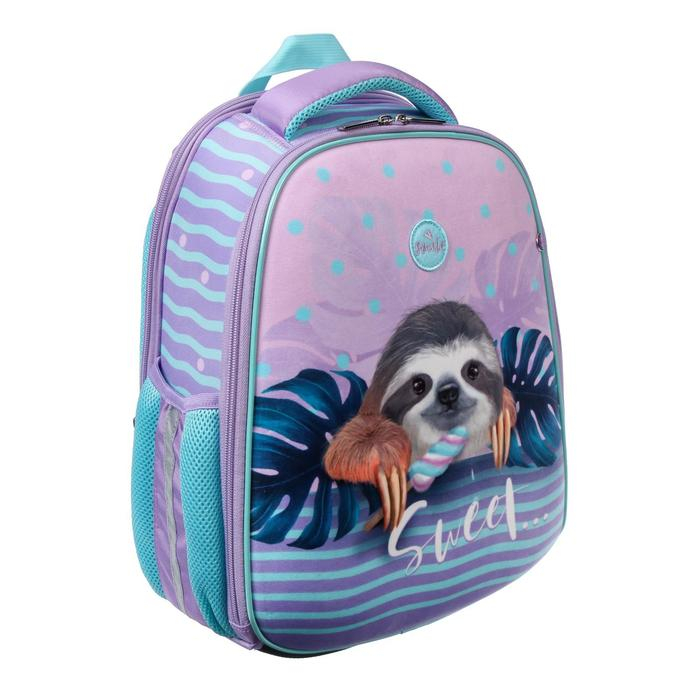 Рюкзак каркасный, Hatber, Ergonomic Plus, 38 х 29 х 16, с термосумкой, &laquo;Милый ленивец&raquo;