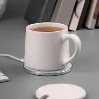 Кружка с подогревом и беспроводной зарядкой Dual Base ver. 2.0 Matt, белая Кружка с подогревом и беспроводной зарядкой Dual Base ver. 2.0 Matt, белая