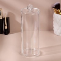 Органайзер для ватных дисков, с крышкой, d = 7 × 20 см, в картонной коробке, цвет прозрачный Органайзер для ватных дисков, с крышкой, d = 7 × 20 см, в картонной коробке, цвет прозрачный