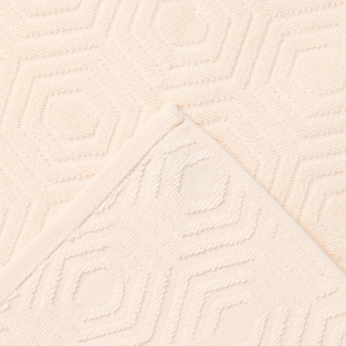 Полотенце махровое &laquo;Ромб&raquo;, цвет ваниль, 70х130 см, хлопок, 450г/м
