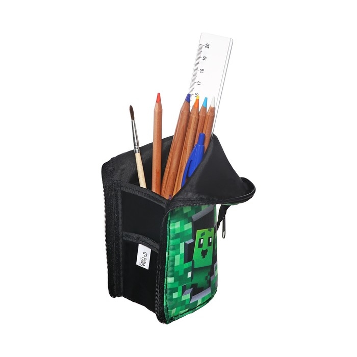 Пенал тубус-подставка, 85 х 210 х 65 мм, мягкий, тканевый, Calligrata, ПМО 12-20 Пенал тубус-подставка, 85 х 210 х 65 мм, мягкий, тканевый, Calligrata, ПМО 12-20 "Пиксели"