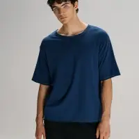 Футболка оверсайз унисекс Vozduh, темно-синяя, размер M/L Футболка оверсайз унисекс Vozduh, темно-синяя, размер M/L