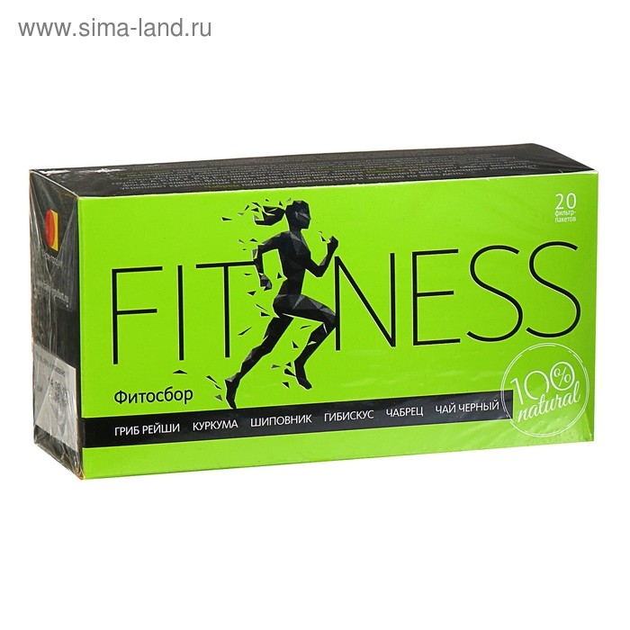 Фитосбор &laquo;Фитнесс&raquo;, гриб рейши, куркума, шиповник, гибискус, чабрец, чай чёрный, 20 фильтр-пакетов по 1,5 г