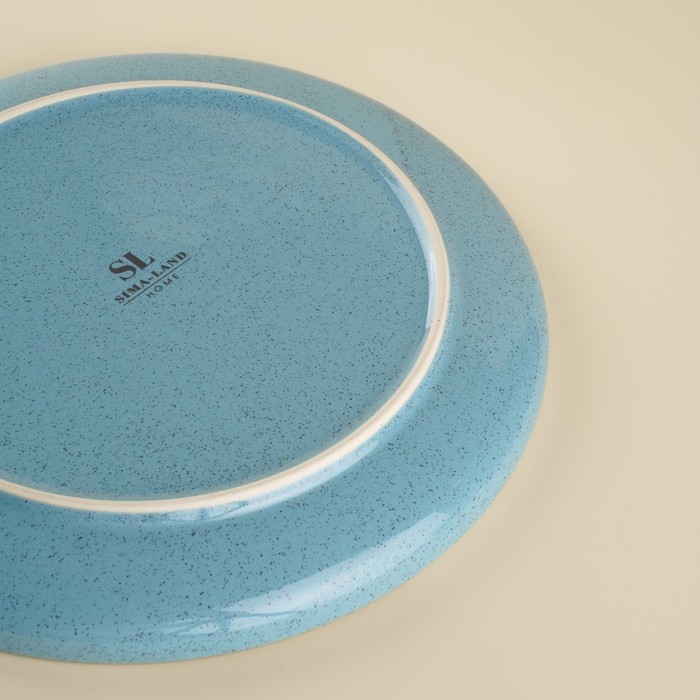 Набор тарелок фарфоровых SL Home «Аззура», d=25,5 см, цвет бирюзовый Набор тарелок фарфоровых SL Home «Аззура», d=25,5 см, цвет бирюзовый