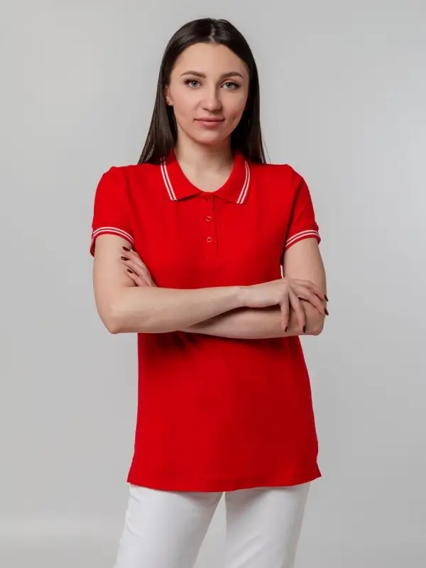 Рубашка поло женская Virma Stripes Lady, красная, размер S