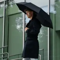 Зонт складной Ribbo, черный Зонт складной Ribbo, черный