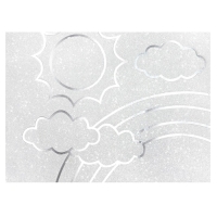 Бумага цветная самоклеящаяся, раскраска, А4, 6 листов, 1 цвет, с блёстками, односторонняя, в пакете, 80 г/м&sup2;, Смешарики