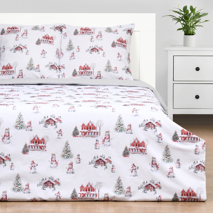 Постельное бельё Постельное бельё "Этель" Funny snowman 2 сп 175х215 см, 200х220 см,70х70 см -2 шт,поплин 125 г/м2