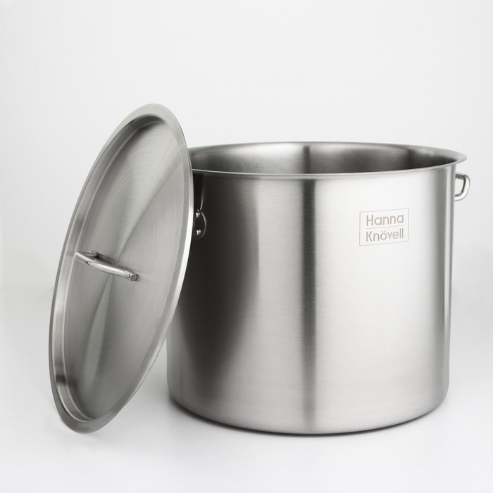 Кастрюля из нержавеющей стали Hanna Kn&ouml;vell HoReCa, 40 л, толщина 0,8 мм, 201 сталь, с крышкой
