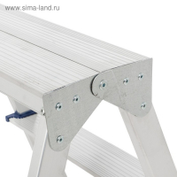 Стремянка ТУНДРА, алюминиевая, двухсторонняя, 3 ступени, 650 мм Стремянка ТУНДРА, алюминиевая, двухсторонняя, 3 ступени, 650 мм