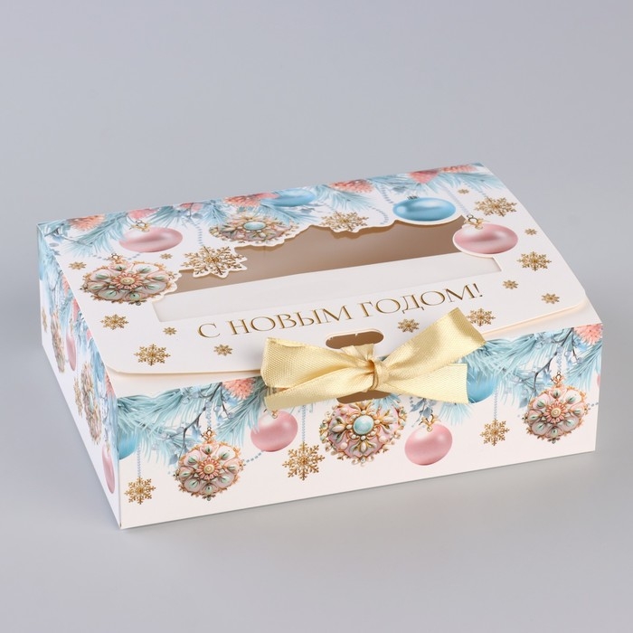 Коробка новогодняя складная &laquo;Новогодние шары&raquo; 16.5 х 12.5 х 5 см, Новый год