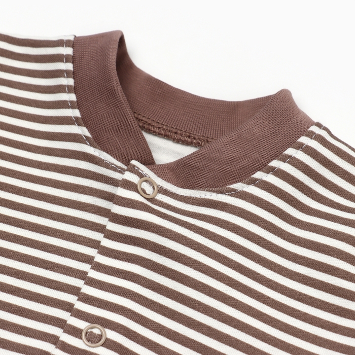 Комбинезон детский с закрытыми ножками "Мишка", цвет бежевый, рост 62