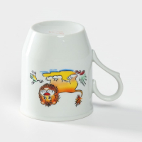 Набор посуды фарфоровой «Зоопарк», 3 предмета: тарелка d=20 см, салатник d=19,8 см, кружка 200 мл Набор посуды фарфоровой «Зоопарк», 3 предмета: тарелка d=20 см, салатник d=19,8 см, кружка 200 мл