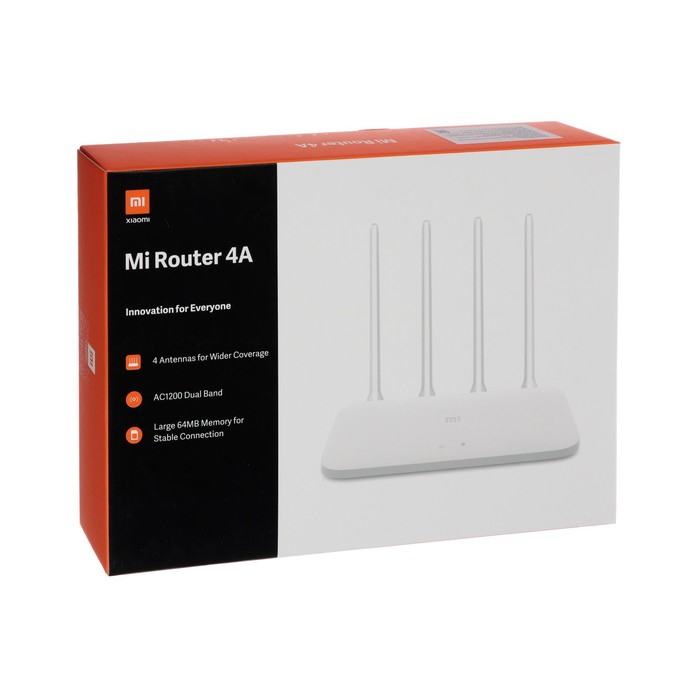 Wi-Fi роутер беспроводной Xiaomi Mi WiFi Router 4 (4A), 10/100 Мбит, белый